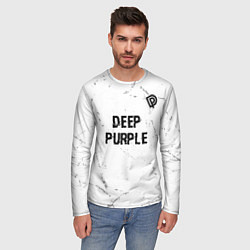 Лонгслив мужской Deep Purple glitch на светлом фоне: символ сверху, цвет: 3D-принт — фото 2