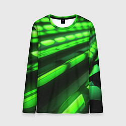 Лонгслив мужской Green neon abstract, цвет: 3D-принт