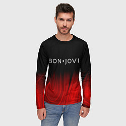 Лонгслив мужской Bon Jovi red plasma, цвет: 3D-принт — фото 2