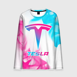 Лонгслив мужской Tesla neon gradient style, цвет: 3D-принт