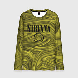 Мужской лонгслив Nirvana лого абстракция