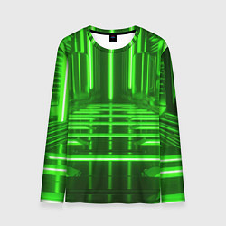 Лонгслив мужской Зеленые световые объекты, цвет: 3D-принт