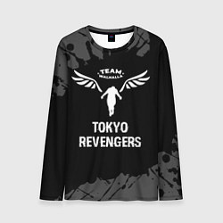 Мужской лонгслив Tokyo Revengers glitch на темном фоне