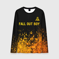 Мужской лонгслив Fall Out Boy - gold gradient: символ сверху