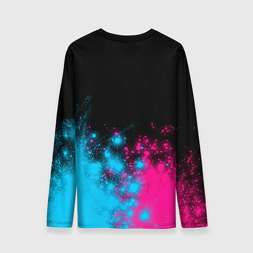 Мужской лонгслив Pokemon - neon gradient: символ сверху / 3D-принт – фото 2