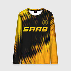 Мужской лонгслив Saab - gold gradient: символ сверху