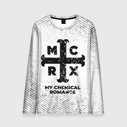 Мужской лонгслив My Chemical Romance с потертостями на светлом фоне