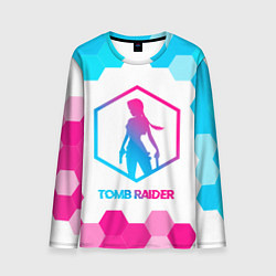 Мужской лонгслив Tomb Raider neon gradient style