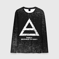 Мужской лонгслив Thirty Seconds to Mars с потертостями на темном фо