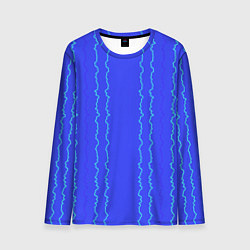 Мужской лонгслив Кривые линии ярко-синий