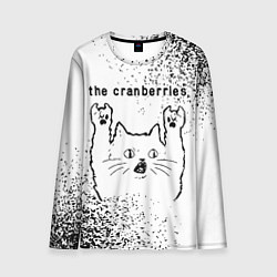 Мужской лонгслив The Cranberries рок кот на светлом фоне