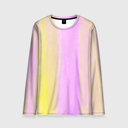Мужской лонгслив Акварельный градиент желто- розовый