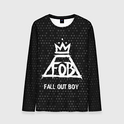 Мужской лонгслив Fall Out Boy glitch на темном фоне