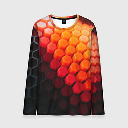Лонгслив мужской Hexagon orange, цвет: 3D-принт