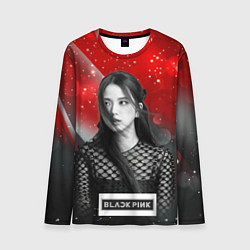 Мужской лонгслив Jisoo black red background