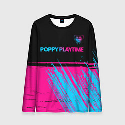 Мужской лонгслив Poppy Playtime - neon gradient: символ сверху