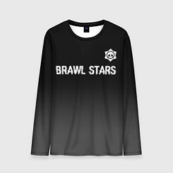 Лонгслив мужской Brawl Stars glitch на темном фоне: символ сверху, цвет: 3D-принт