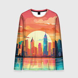 Лонгслив мужской Городской пейзаж на рассвете, цвет: 3D-принт