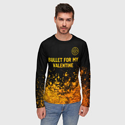 Лонгслив мужской Bullet For My Valentine - gold gradient: символ св, цвет: 3D-принт — фото 2