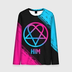 Лонгслив мужской HIM - neon gradient, цвет: 3D-принт