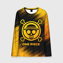 Мужской лонгслив One Piece - gold gradient