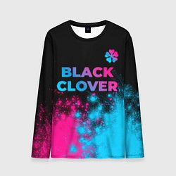 Лонгслив мужской Black Clover - neon gradient: символ сверху, цвет: 3D-принт