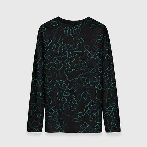 Мужской лонгслив Абстракция кривые линии черный / 3D-принт – фото 2