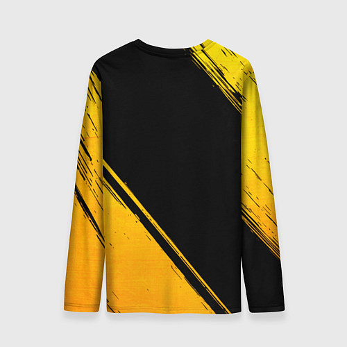 Мужской лонгслив DanMachi - gold gradient: надпись, символ / 3D-принт – фото 2