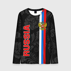 Лонгслив мужской Russia black style, цвет: 3D-принт