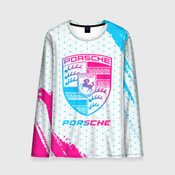 Мужской лонгслив Porsche neon gradient style