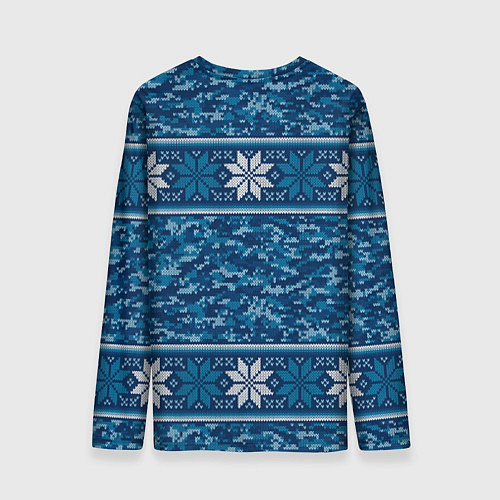 Мужской лонгслив Камуфляжный свитер - алатырь / 3D-принт – фото 2