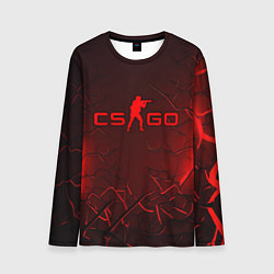 Мужской лонгслив CSGO logo dark red