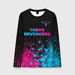 Мужской лонгслив Tokyo Revengers - neon gradient: символ сверху