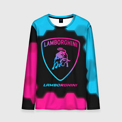 Мужской лонгслив Lamborghini - neon gradient