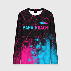 Мужской лонгслив Papa Roach - neon gradient: символ сверху