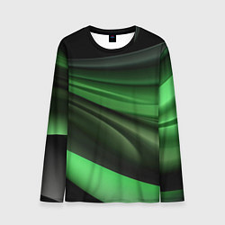 Лонгслив мужской Темная зеленая текстура, цвет: 3D-принт