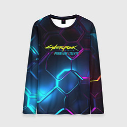 Лонгслив мужской Neon cyberpunk logo, цвет: 3D-принт
