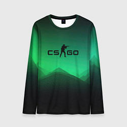 Лонгслив мужской CS GO green black background, цвет: 3D-принт