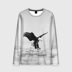Лонгслив мужской Орёл в облаках черно-белый, цвет: 3D-принт