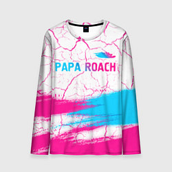 Мужской лонгслив Papa Roach neon gradient style: символ сверху