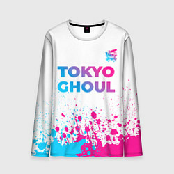 Мужской лонгслив Tokyo Ghoul neon gradient style: символ сверху