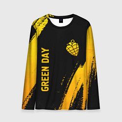 Лонгслив мужской Green Day - gold gradient: надпись, символ, цвет: 3D-принт
