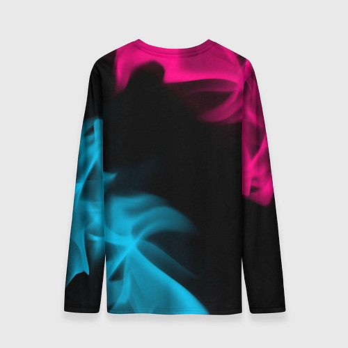 Мужской лонгслив Final Fantasy - neon gradient: надпись, символ / 3D-принт – фото 2