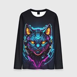 Мужской лонгслив Боевой кот киборг