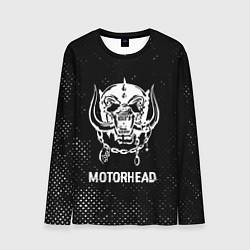 Мужской лонгслив Motorhead glitch на темном фоне