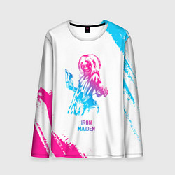 Мужской лонгслив Iron Maiden neon gradient style