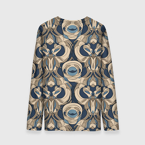 Мужской лонгслив Коричневый узор паттерн / 3D-принт – фото 2