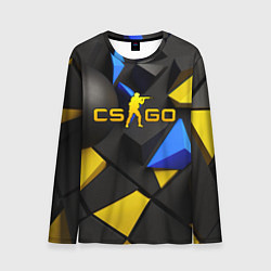 Мужской лонгслив CSGO blue yellow abstract