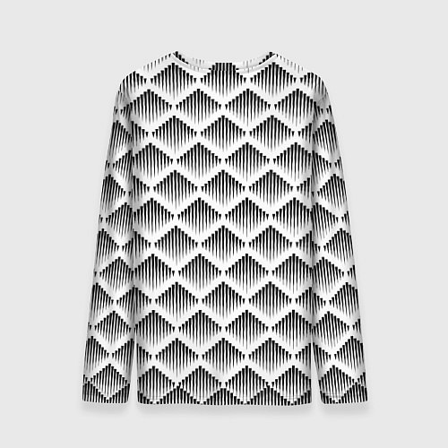 Мужской лонгслив Ромбы из черных треугольников / 3D-принт – фото 2