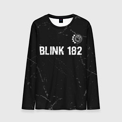 Лонгслив мужской Blink 182 glitch на темном фоне: символ сверху, цвет: 3D-принт